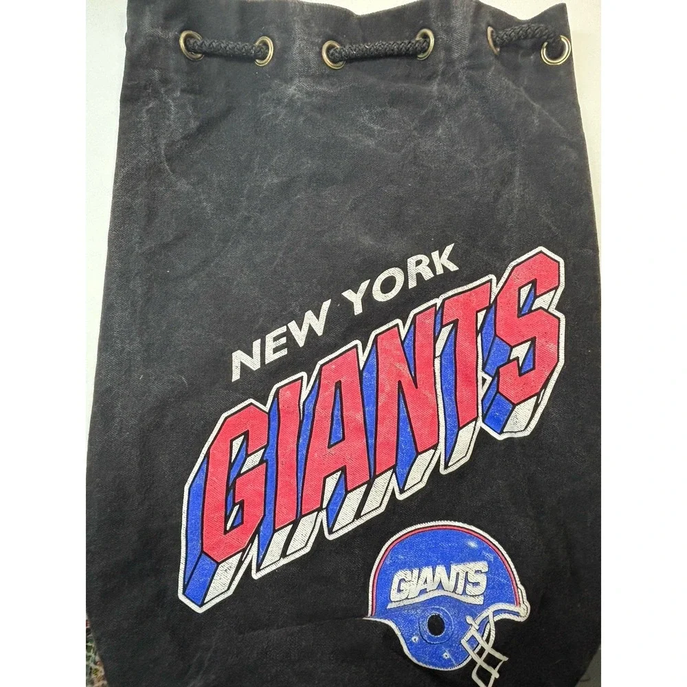 Vintage 90s NFL New York Giants Jean Backpack Rucksack Sling Bag Black